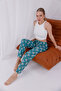 Women's High Waist Blue Panda Printed Soft Textured Milans Pajama Bottoms - 4