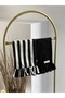 2-Piece Stripe X Lune Linen Ruffled Dish Towel - 2