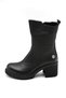 D25Kb-1700 Daily Heeled Black Women's Boots
