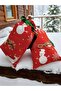 Christmas Themed Fabric Gift Bag – Red and White Snowman, Deer, Pine Tree, Snowflakes (17X25) - 3
