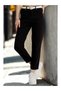 Women's Black Mom Jean High Waist Lycra Jeans - 3