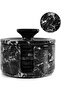 Marble Coasters Set with Holder 3.5" Black Zebra – 6 Round Stone Drink Coasters for Table & Kitchen