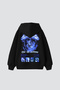Ride the Lightning Printed Oversize Unisex Black Hoodie
