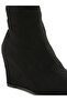 Women Microfiber Wedge Sock Boots in Black - 5