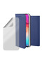 Flip Case and Silicone Film Set for Motorola Moto E20 / E30 / E40 / E20S, Texture, Blue - 4