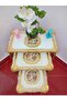 L&M Italian Dania White Wooden Tris Table set