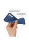 TPU Silicone Case with Microfiber for Motorola Moto E32s, Microfiber Interior, Blue - 4