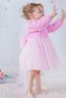 Baby Girl Long Sleeve Bow Rose Birthday Party Wedding Special Occasion Formal Dress for Girls - 8