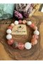Moonstone and Sunstone and Strawberry Quartz Natural Stone Bracelet - 2