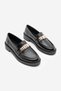 Women's Loafer Moccasin Buckle Casual Shoes Vilyum Black - 7