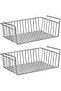 2 Pcs Silver Kitchen Under Shelf Storage Basket Large - Lightweight Metal Organizer Rack