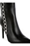 Women Rhinestones Chain Detail Boots in Black - 5