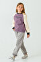 Girl's Calm Mood Printed 3 Thread Thick Winter Tracksuit Set Ak4209 - 4