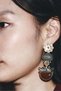 Zr Model Burgundy Stone Vintage Earrings - 2