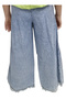Girl's Elastic Waist Snap Detail Pocket Palazzo Model Seasonal Blue Jeans - 2