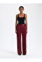 Burgundy Belted Palazzo Pants