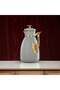 Vacuum Flask Set Plastic Push Button 0.7 L + 1 L Light Grey & Gold - 3