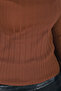 Women's Brown Square Neck Lycra Knit Blouse Arm-25K069006 - 3