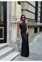 Women's One-Shoulder Shawl-Detail Evening Dress - 6