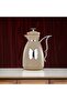Vacuum Flask Set Plastic Push Button 0.7 L + 1 L Beige & Silver - 2