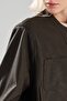 Women's Faux Leather Crew Neck Design Jacket - 8