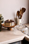 Lion Acacia Stand Glass Cake Pan with Stand 25 cm Medium Size - 2