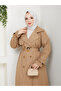 Women's Lined Double-Breasted Collar Belted Trench Coat - 7