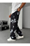 Black Leaf Patterned Baggy Tracksuit Hm-0015 - 4