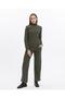 Women's Stretchy Cotton Turtleneck Top Pocketed Pants Casual Two-Piece Set