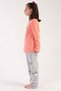 Girl's Yavruağzı Color Long Sleeve Crew Neck Fleece Pajama Set C2T4N0303 - 3