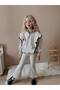 Girl's Ribbed Ruffle Detailed Winter Suit - 3