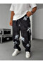 Black Leaf Patterned Baggy Tracksuit Hm-0015