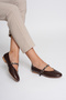 Women's Comfortable Orthopedic Sole Ballerinas for Daily Use with Chain Accessory Detail - 3