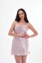 Satin Woven Nightgown with Rope Straps, Nightgown with Detachable Collar and Back Detail - 4