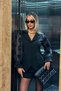 Women's Sleeves Chiffon Rose Detailed Blouse Black - 5