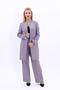 Zero Collar Plain Long Jacket & Wide Leg Trousers-Anthracite - 1005520 - 4