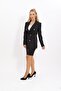 Men's Collared Blazer Jacket & Slit Straight Slim Skirt - Black - 1034502 - 4