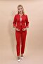 Zero Collar Plain Short Jacket & Skinny Leg Pants-Red - 1015510 - 4