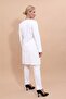 Zero Collar Plain Long Jacket & Skinny Leg Trousers-White - 1005510 - 5