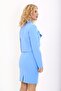 Shirt Collar Short Jacket-Sky - 1055100 - 3