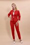 Zero Collar Plain Short Jacket & Skinny Leg Pants-Red - 1015510 - 5