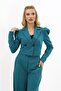 Men's Collared Drape Sleeve Short Jacket - Petrol - 1057100 - 2