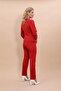 Zero Collar Plain Short Jacket & Skinny Leg Pants-Red - 1015510 - 3
