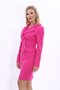 Shirt Collar Kuruvaze Short Jacket-Fuchsia - 2