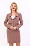 Shirt Collar Short Jacket - Brown - 1055100