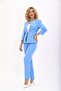 Zero Collar Plain Short Jacket & Skinny Leg Pants-Sky Blue - 1015510