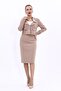 Shirt Collar Short Jacket & Plain Tight Skirt-Stone - 1055540 - 5