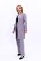 Zero Collar Plain Long Jacket & Wide Leg Trousers-Anthracite - 1005520 - 3