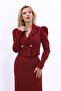 Men's Collared Drape Sleeve Short Jacket - Burgundy - 1057100