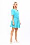 V-Neck Short Jacket & Short Flared Skirt-Turquoise - 1052542 - 3